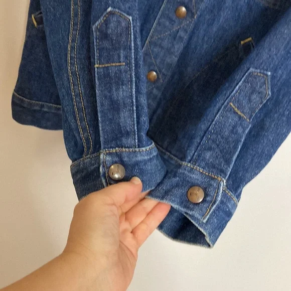 Vintage GWG Kings Jean Jacket Mens 36 Blue Denim Retro Rockabilly Workwear - Picture 9 of 15